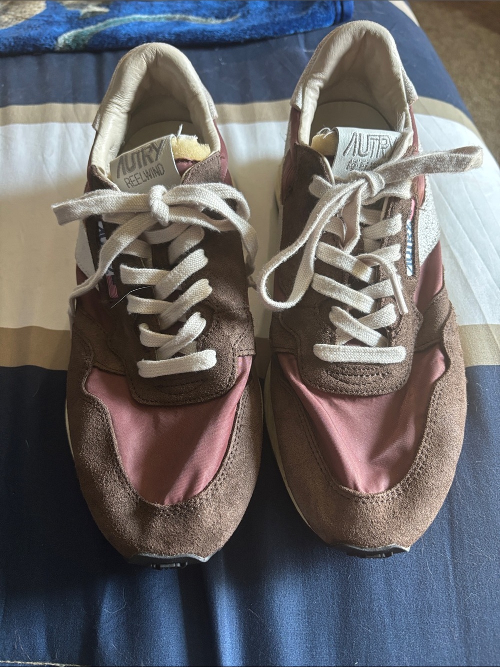 AUTRY Men's Brown & Pink Suede Athletic Sneakers